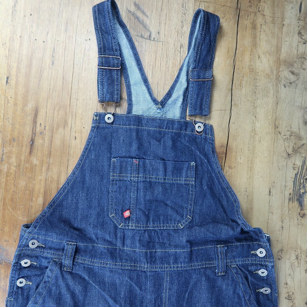 DICKIES DIB BIB OVERALL DARK WASH LG